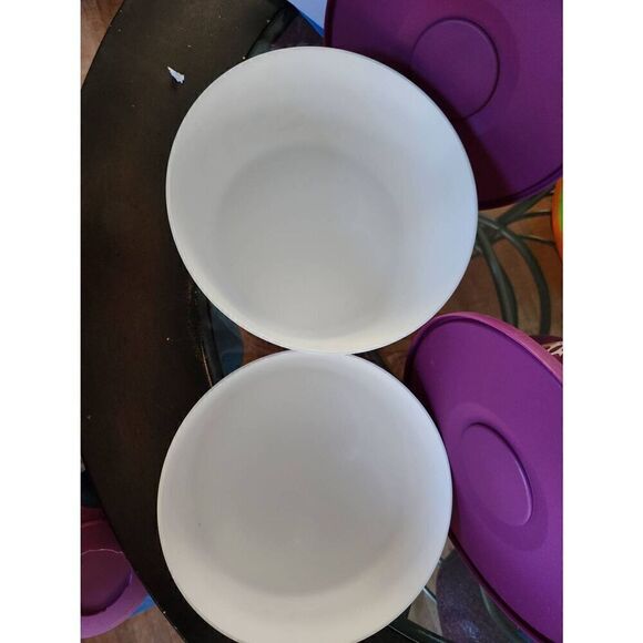 Tupperware "Stack, Store, Serve" snack canister set with locking seals. These ca - Picture 3 of 8